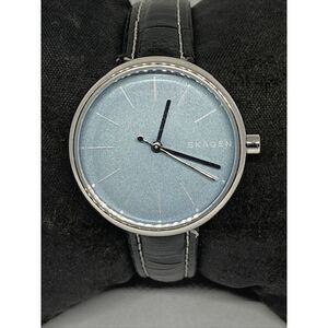 Skagen Signatur SKW2622 Women Black Leather Analog Blue Dial Quartz Watch JK108